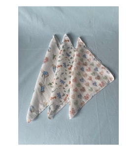 Desenli %100 Pamuk Müslin Bebek Ağız Mendili – 3'lü Set (25*25 CM)