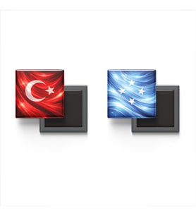 Buzdolap Magnetleri - Mikronezya Bayrağı ve Türk Bayrağı - 2'li Set Magneti