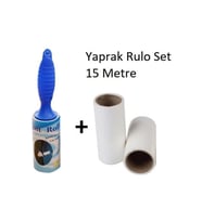 Kedi Köpek Tüy Saç Kıl Temizleyici Yapışkan Toz Toplama Rulosu 15 Metre (Beyaz-Mavi)