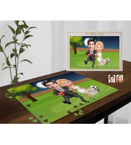 BK Gift Kişiye Özel Sevgililer Karikatürlü 1000 Parça Profesyonel Puzzle-12