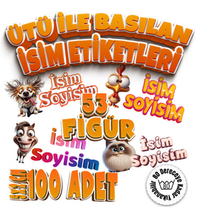 Kıyafet Etiketi - Okul Kıyafet Kumaş Etiketi Kreş Anaokulu İlkokul Kıyafet Kumaş Etiketi Set09