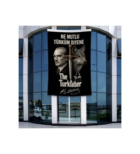 Ne Mutlu Türküm Diyene Atatürk Bozkurt Kılıç Poster Bayrak Raşel Kumal 4x6 metre ATA83