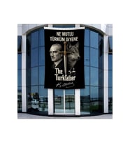 Ne Mutlu Türküm Diyene Atatürk Bozkurt Kılıç Poster Bayrak Raşel Kumal 4x6 metre ATA83
