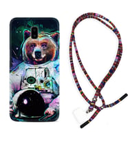 Samsung J6 Plus J7 Prime J7 Pro M20 Kılıf Boyun Asklı Rasta Silikon Astronot Panda 1755