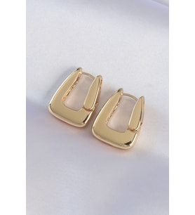 Pirinç Gold Renk Kalın Küpe TJ-BKP8978