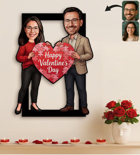 BK Gift Kişiye Özel Sevgili Karikatürlü 3D Ahşap Tablo -32, Fotoğraftan Karikatür, Sevgililer Günü Hediyesi, Ev Hediyesi