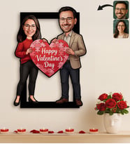 BK Gift Kişiye Özel Sevgili Karikatürlü 3D Ahşap Tablo -32, Fotoğraftan Karikatür, Sevgililer Günü Hediyesi, Ev Hediyesi