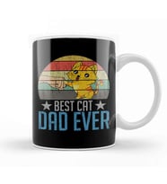 Best Cat Dad Ever Funny Cat Daddy Father Day Vintage 05 Kupa Bardak Porselen