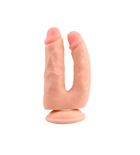 İki Uçlu Vantuzlu Realistik Çatal Dildo