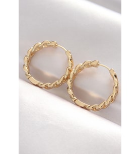 Pirinç Gold Renk Zincir Model Halka Küpe 5886