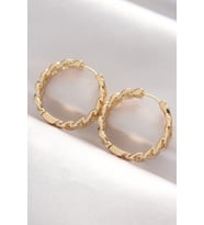 Pirinç Gold Renk Zincir Model Halka Küpe 5886