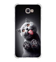 PrintiFy Samsung Galaxy J7 Prime 2 Uyumlu Kedi 2 Baskılı Şeffaf Köşe Korumalı Antişok Kılıf