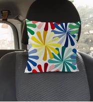 BK Gift Kişiye Özel İsimli Çiçek Desenli Kare Araç Koltuk Yastığı-2