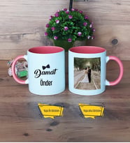 Damat Kupa Bardak Pembe Fotoğraflı