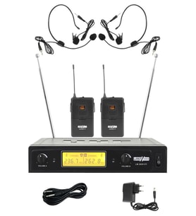 Lastvoice Lm-202H Çiftli Kafa Telsiz Kablosuz Headset Mikrofon