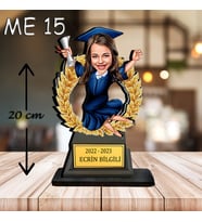 Kişiye Özel Ahşap Biblo - Kız Çocuk Karikatür Biblo - Mezun Biblo 2