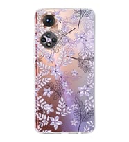 PrintiFy Huawei Honor 50 Uyumlu Kamera Korumalı Floral Lila Tasarımlı Şeffaf Silikon Kılıf