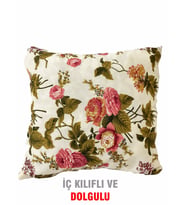 Kırlent Yastık Dolgulu Fermuarlı Vip Yastık 1 ADET-43x43 CM(İNGİLİZ GÜLÜ)