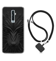 Oppo Reno 2Z 4 Lite 4 Pro 5 6 7 A31 Kılıf Boyun Askılı Silikon Black Fox 1325