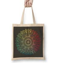 Colorful Boho Mandala İn Rainbow Look Bez Çanta Uzun Saplı