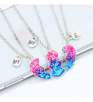 Bff Arkadaşlık Renkli Kalpli Kolye Best Friends Forever Kolyesi En İyi Arkadaş Kolye