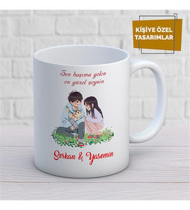 Kişiye Özel İsim Yazılabilir Sevgi Temalı Kupa Bardak