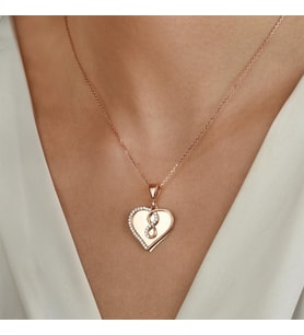 Kalp Sonsuzluk Rose Gold Kaplama Gümüş Kolye