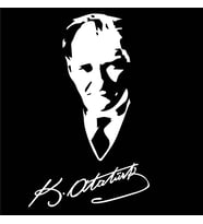 Atatürk İmzalı cam stickeri 32x18cm