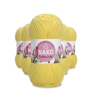 Northcity 5 Adet Cotton Lüks Yelek Tunik Kazak Bluz Hırka İpi Yünü Açık Sarı 97554