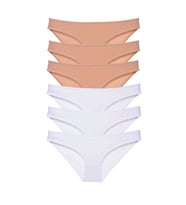6 adet Süper Eko Set Likralı Kadın Slip Külot Ten Beyaz