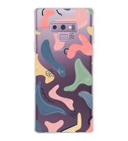 Samsung Galaxy Note 9 Kapak Abstract Tasarımlı Şeffaf Silikon Kılıf
