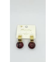 Bordo Alev Damlalı Küpe