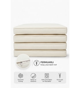 Fitilli Sandalye Minder Seti 53x46 cm 4 Parça