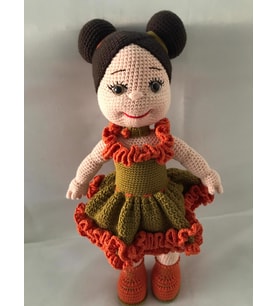 Japon Gülü Bebek Amigurumi Organik Oyuncak