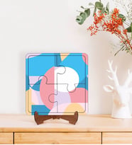 BK Gift Modern Art Tasarımlı Ahşap Standlı Puzzle Çerçeve-10