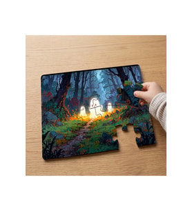 Ormandaki Sevimli Hayaletler Tasarımlı 24 Parça Ahşap Çocuk Puzzle MPK0592