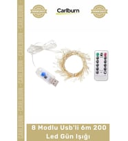 Özel Üretim Dekoratif Şerit Peri Aydınlatma Uzaktan Kumandalı 8 Modlu Usb'li 6m 200 Led Gün Işığı