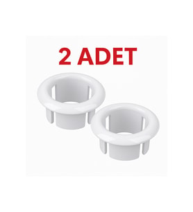 2 Adet Beyaz Lavabo Taşma Yüzüğü Evye Taşma Deliği Kapağı Plastik Gider Aksesuarı Uyumlu