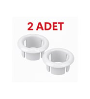 2 Adet Beyaz Lavabo Taşma Yüzüğü  Evye Taşma Deliği Kapağı  Plastik Gider Aksesuarı Uyumlu