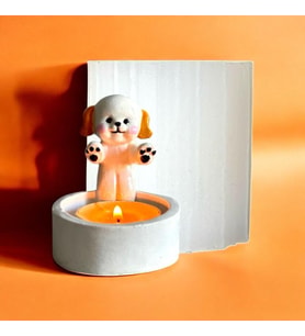 Köpek Model Tealight Mumluk Silikon Kalıbı
