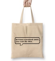 Britney Survived 2007 Text Bez Çanta Uzun Saplı