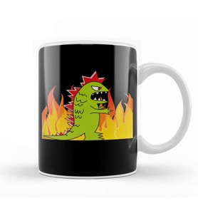 Angry Godzilla Kupa Bardak Porselen