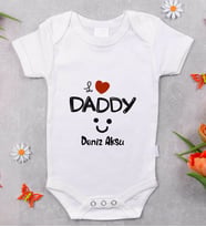 BK Kids İsimli I Love Daddy Tasarımlı Bebek Body Zıbın - Model 1
