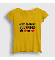 Presmono Kadın Sarı Probably Bluffing Poker T-Shirt 362161tt (Sarı)