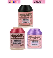 3 Adet Altınbaşak Oya ve Dantel İpi 20 gr - Royaleks - No: 697 - 035 - 015