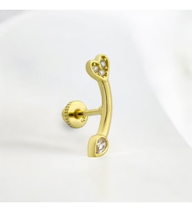 Glorria Altın Çubuk Helix Piercing