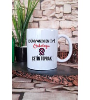 Dünyanın En İyi Onkoloğu Baskılı Kişiye Özel Onkolog Hediyelik Kupa Bardak