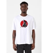 Rurouni Kenshin Samurai Logo Beyaz Erkek Oversize Tshirt