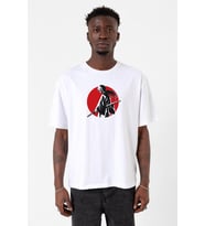 Rurouni Kenshin Samurai Logo Beyaz Erkek Oversize Tshirt