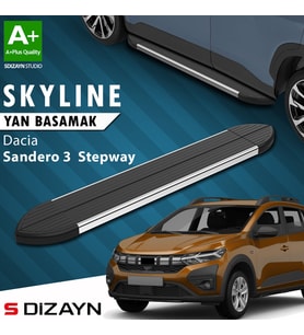 S-Dizayn Dacia Sandero 3 Stepway Skyline Krom Yan Basamak 183 Cm 2020 Üzeri A+ Kalite
